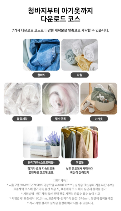 삼성전자 AI 통버블 일반 세탁기 WA80F19E8W 19kg 방문설치 이미지 6
